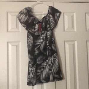 Black and white Pat Pat off shoulder dress